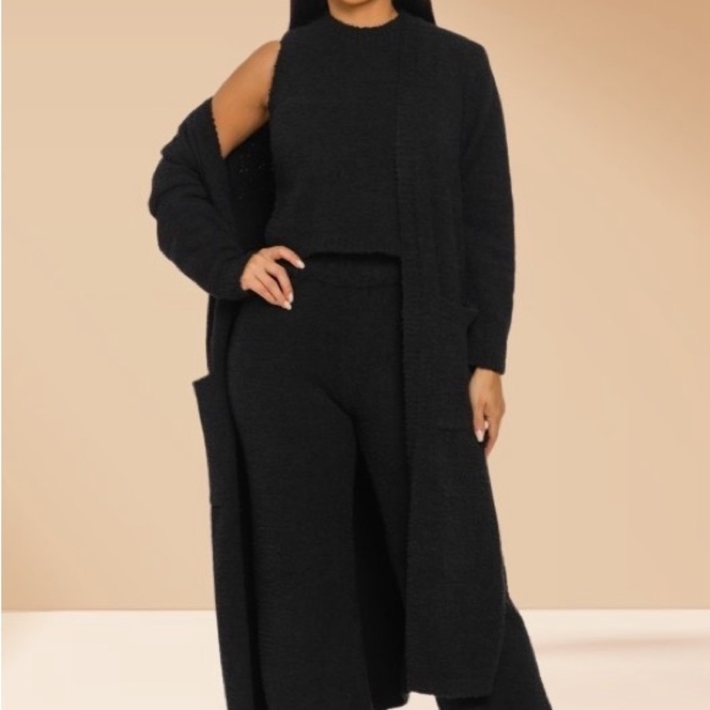 3 Piece Set Cozy Lounge Set Teddy Like Skim
